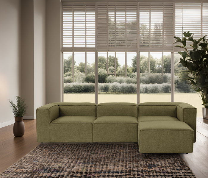 Atelier Del Sofa Sofá Esquinero Verde 296x185x66 cm